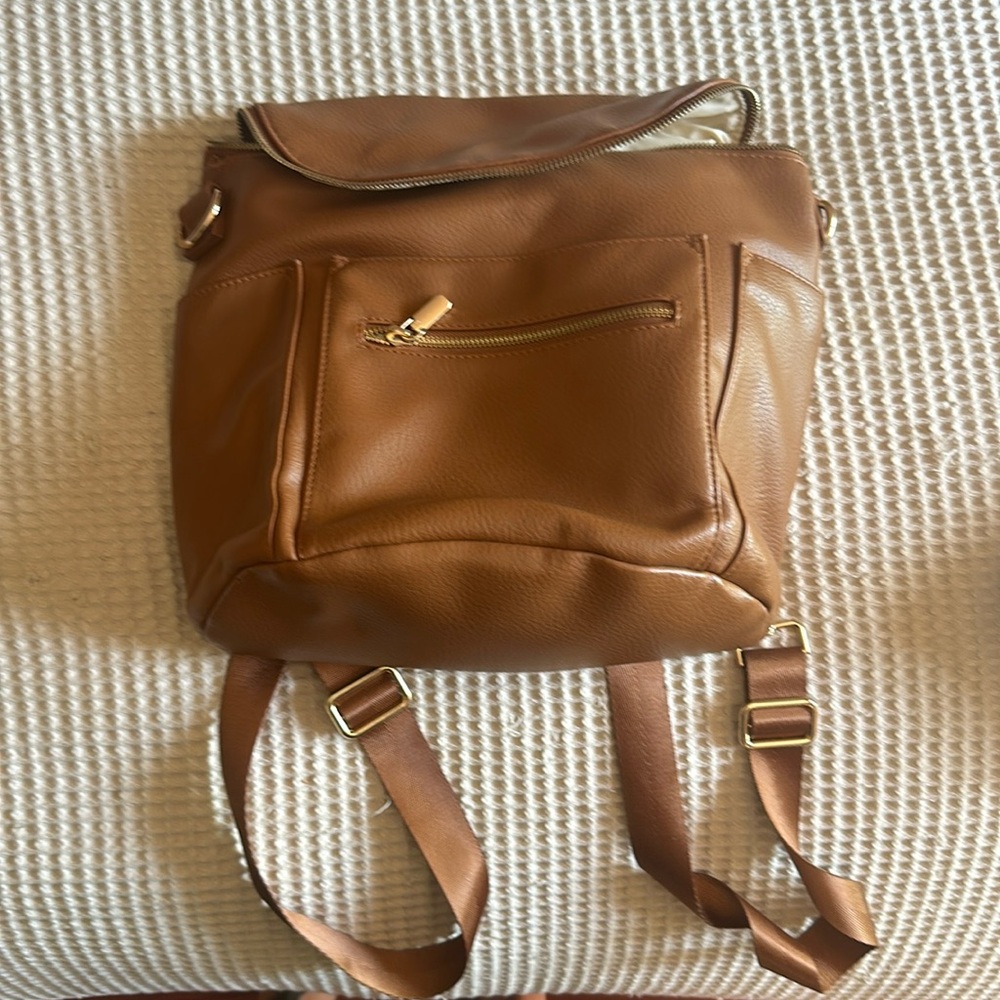 Tan diaper bag